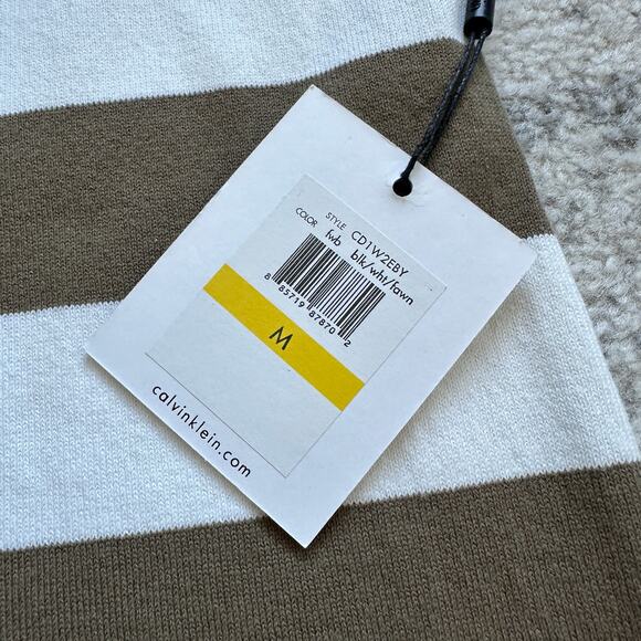 NWT Calvin Klein Striped Knit Crew Neck Sleeveless Mini Dress Size M - Picture 7 of 10